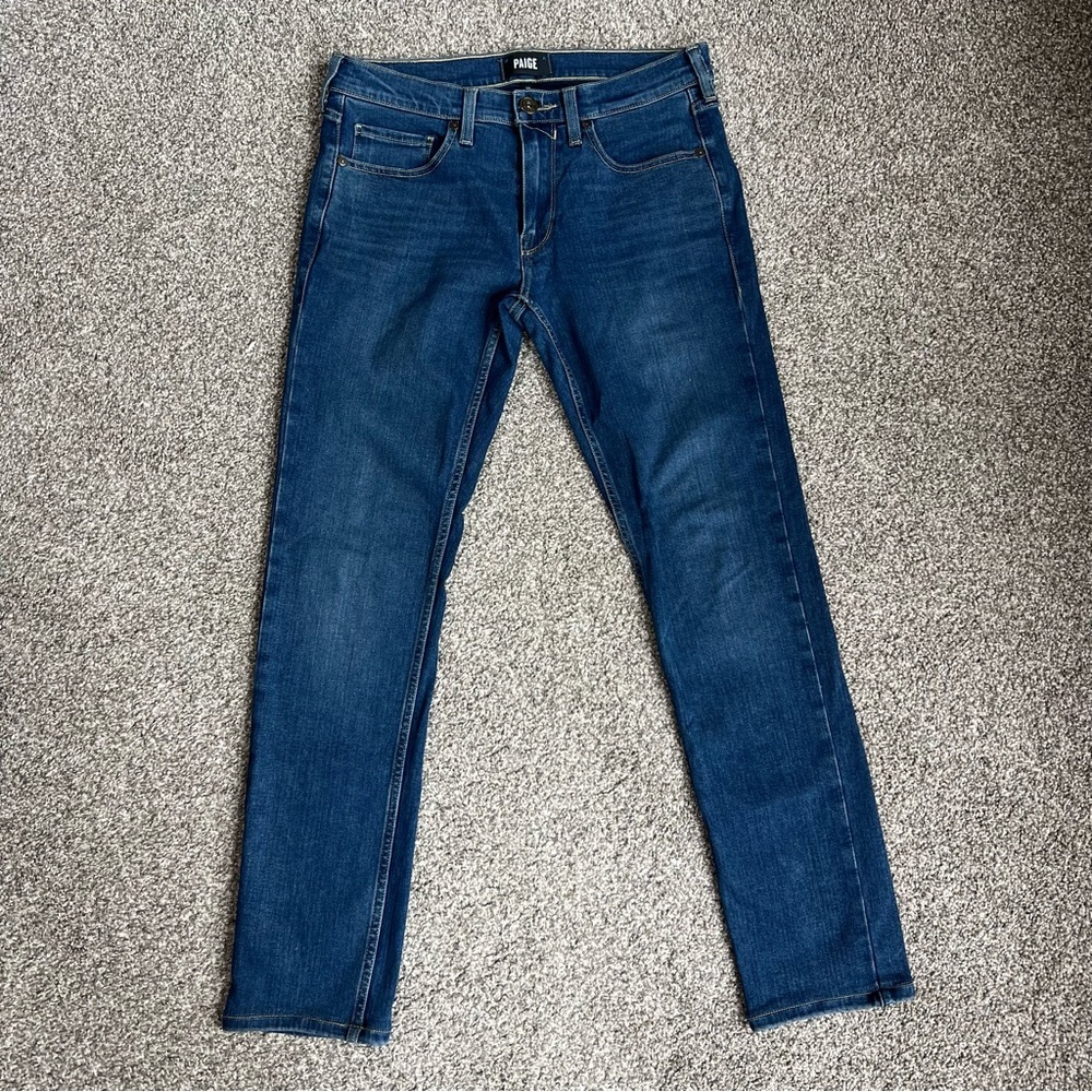 Paige Lennox Medium‎ Wash Straight Leg Jeans, Size 30